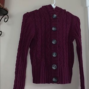 Cropped purple sweater